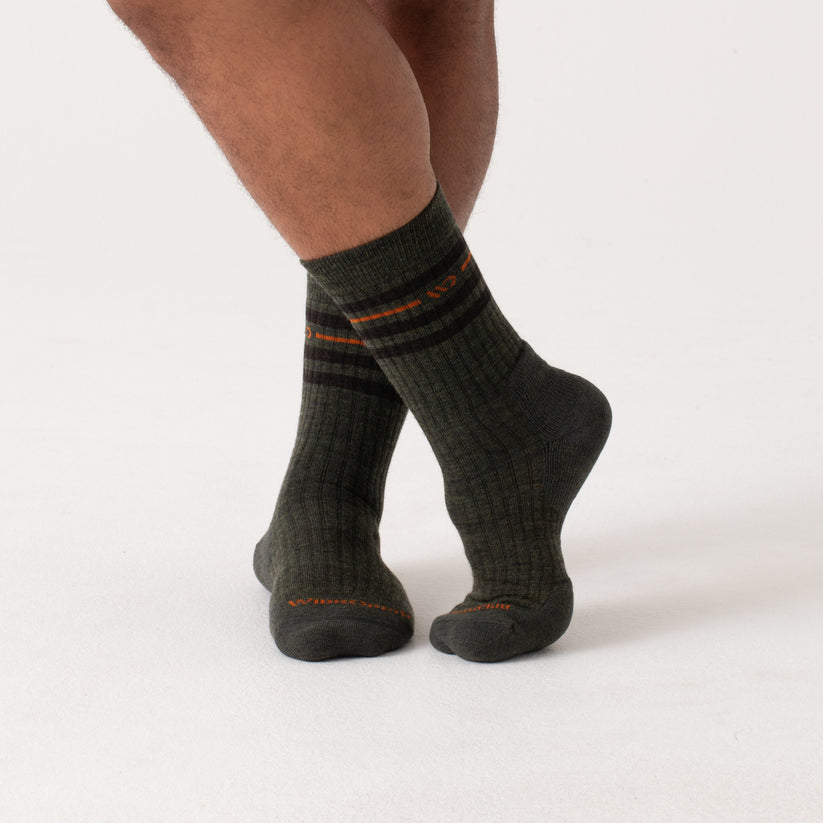 Wide Open Vintage Stripe Cushioned Crew Socks Men's