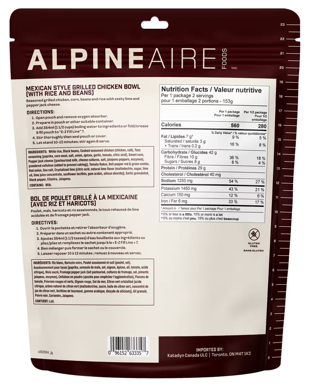 Alpineaire Mexican Style Grilled Chicken Bowl