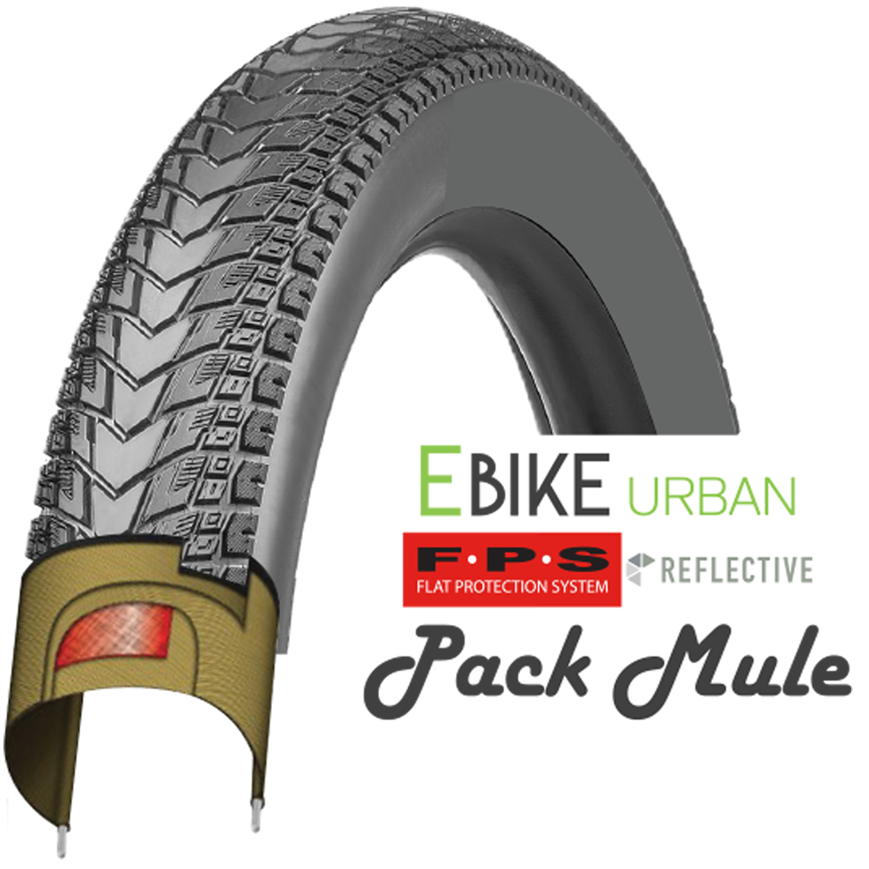 Serfas E-Pack Mule W/Reflective Sidewall Tire
