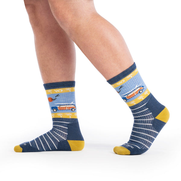 Wide Open Way Back Cushioned Crew Socks Men's
