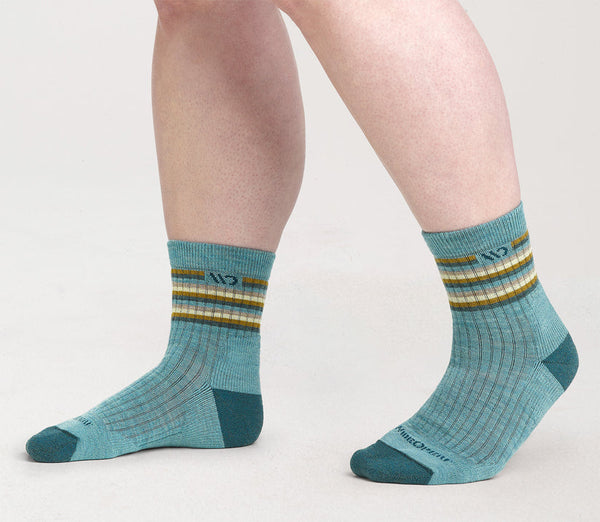 Wide Open Multi Stripe Cushioned Micro Crew Socks Women's