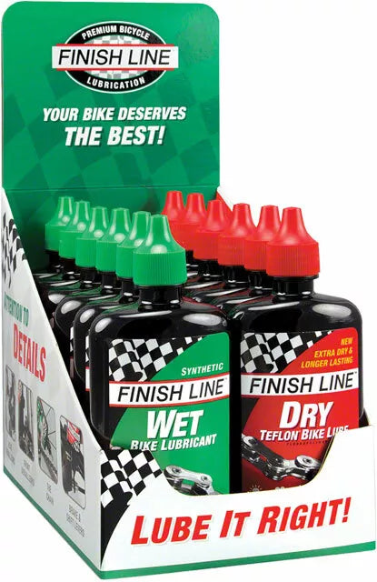 Finish Line Wet and Dry Bike Chain Lube Drip Box of 12
