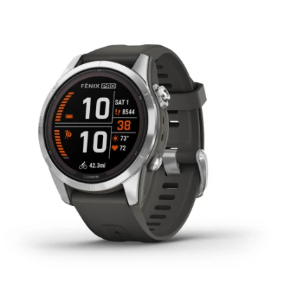 Garmin fenix 7S Pro Solar Glass Silver w/Graphite Band