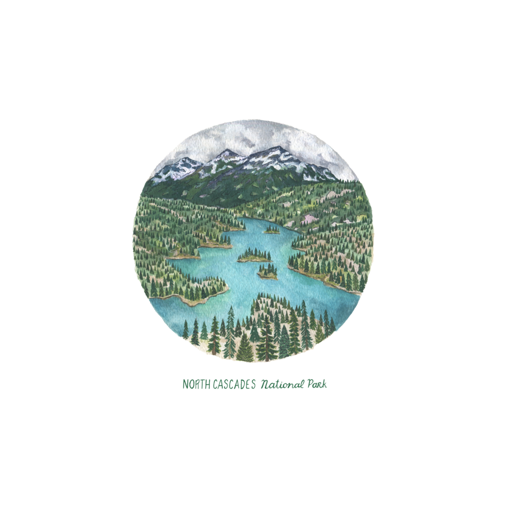Erin Vaughan 2022 National Park Print North Cascades Cir