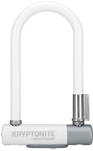 Kryptonite Krypto Series 2 Mini-7 U-Lock - 3.25 x 7", Keyed, White, Includes bracket